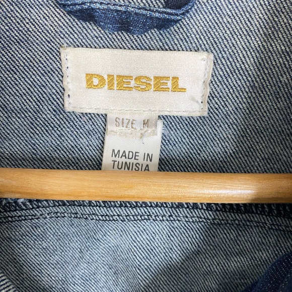 DIESEL INDUSTRY DENIM DESIGN DENIM CROPPED JEAN JACKET SIZE MEDIUM 99% COTTON - Picture 8 of 13